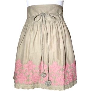 Lucky Brand Embroidered Lined Mini Skirt Small